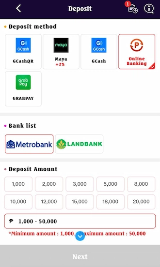 ✨Step 1: Select the method as Online Banking.